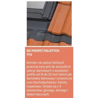 RoofLITE+ TFX Kołnierz okna dachowego - Uniwersalny - dachówka, blachodachówka, dachy trapezowe